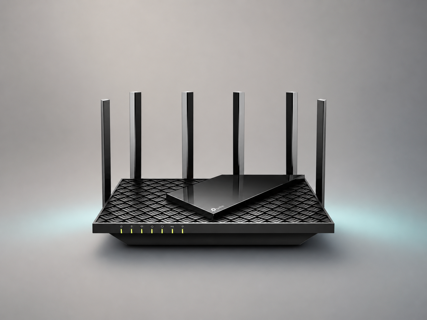 Roteador Wi-Fi 6 real em cenário de estúdio