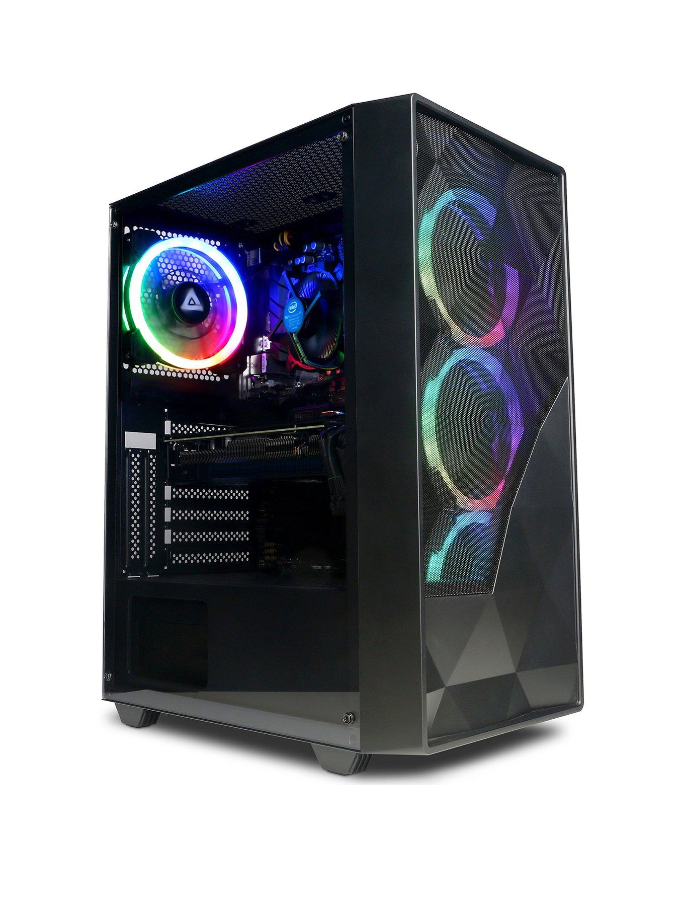 Computador gamer preto real com ventilação RGB
